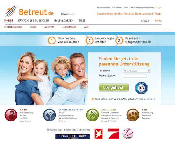 Betreut - Babysitter und Tagesmutter Online Portal