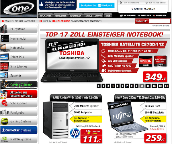 One - PC und Notebook Online Shop