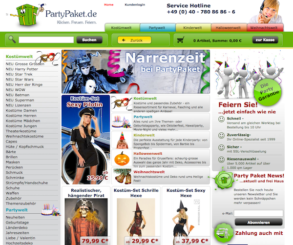 PartyPaket  - Kostüme und Party Accessoires Online Shop