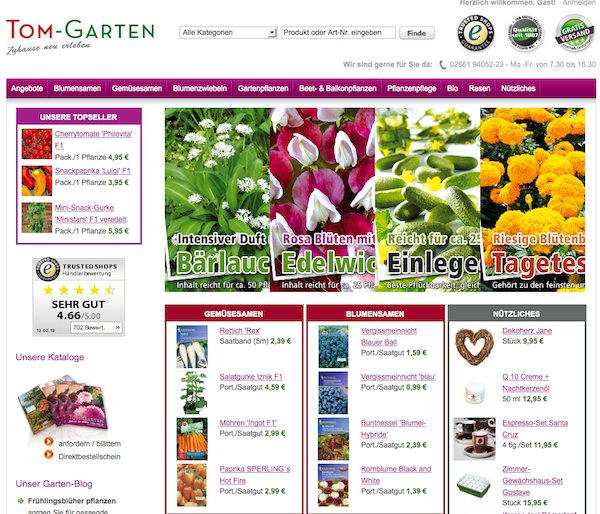 Tom-Garten - Pflanzen, Samen, und Garden Accessories Online Shop